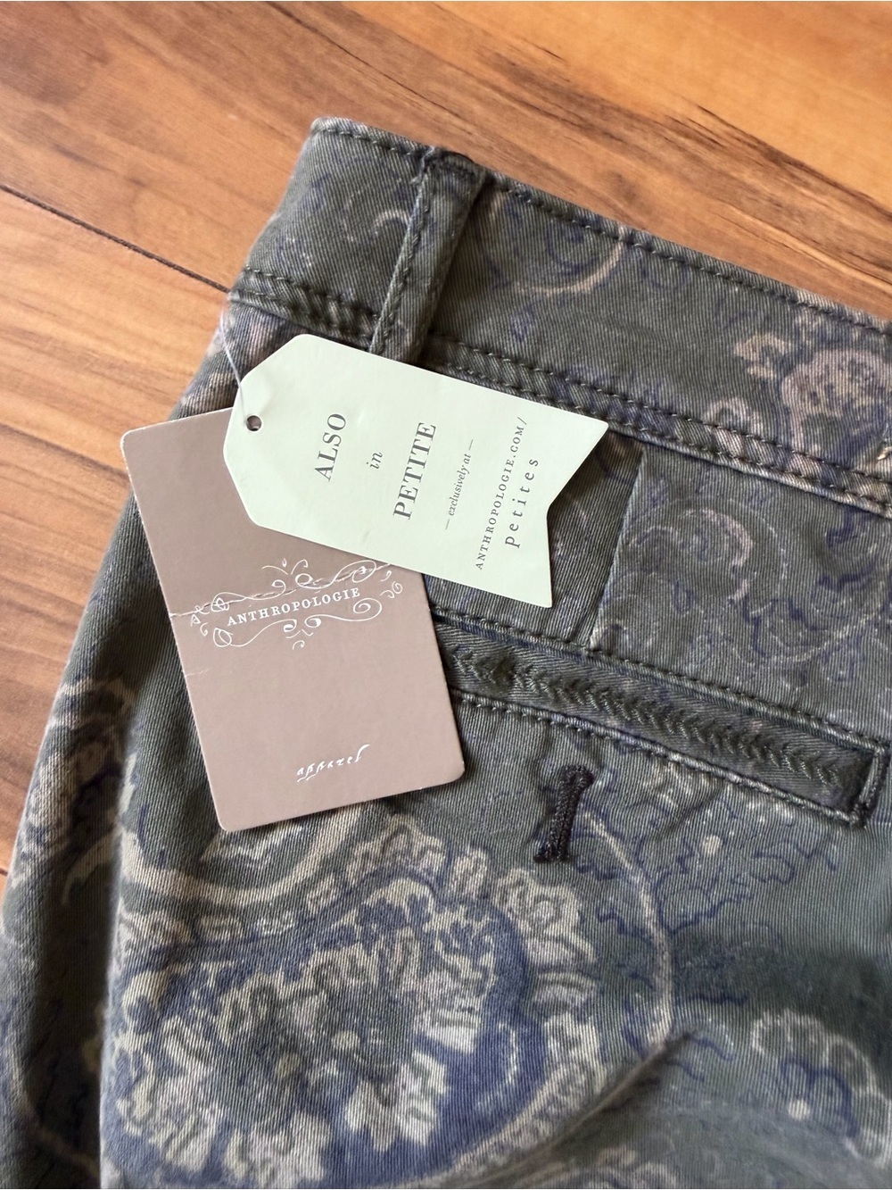 NWT Pilcro Women's Hyphen Olive Paisley Straight-Leg Jeans - Picture 7 of 13